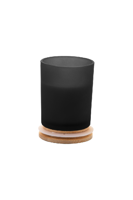Bougie bois de santal - cire végétale parfumée - verre dépoli et couvercle bambou - 120g_2