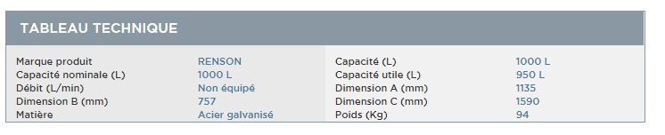 119999 - Cuves à carburants Renson - Réservoir métallique double paroi PEHD - Volume 1000L_2