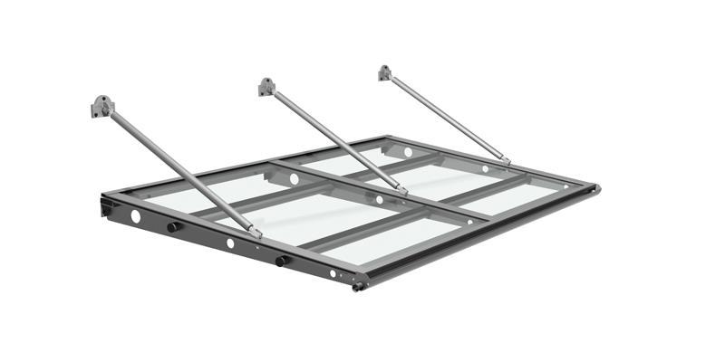 Aurora - Marquise presque plate avec tirants en acier inox et couverture en polycarbonate compact_2