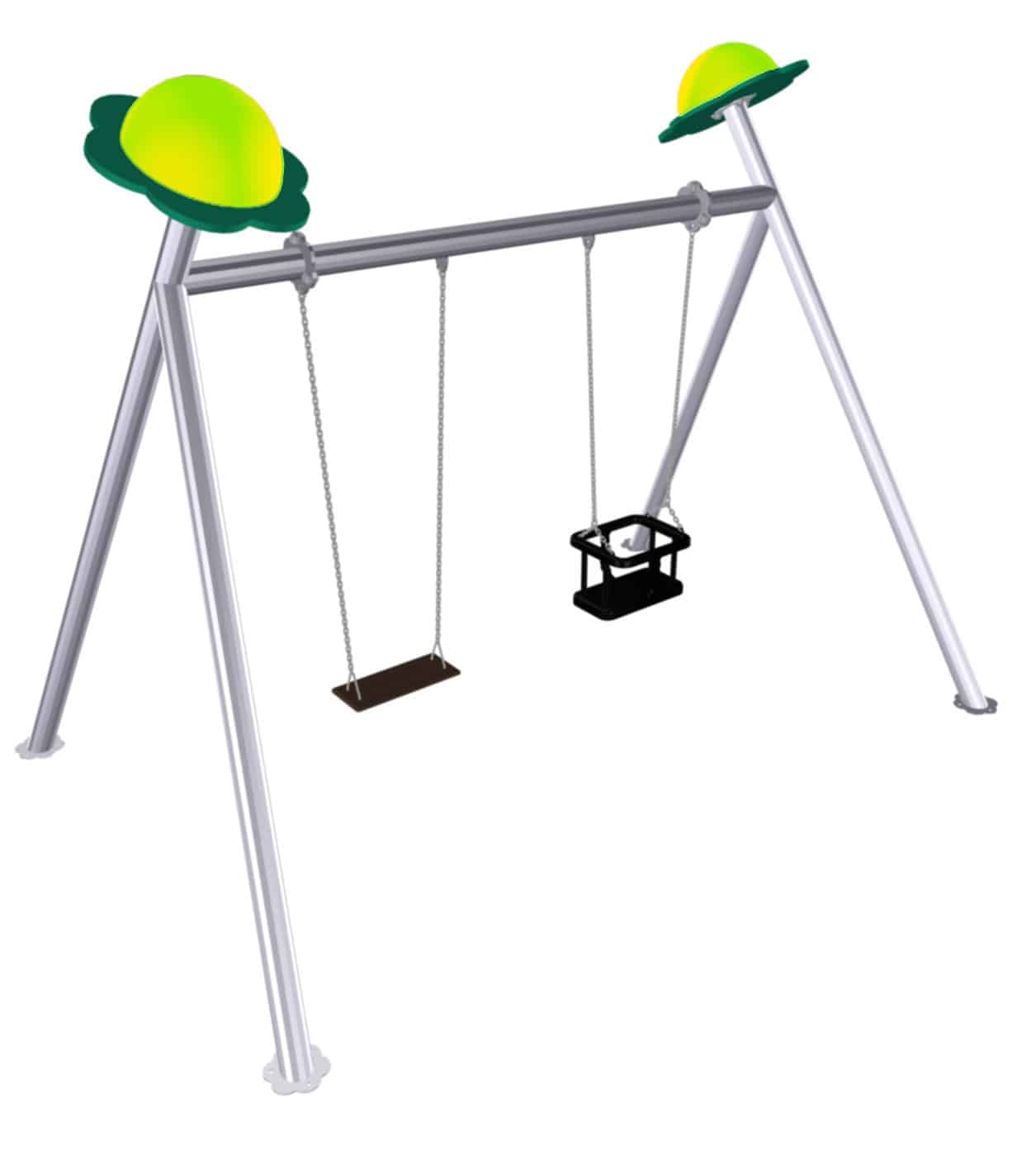 Baladine 2 places - 1 nacelle, 1 siège - LD1BX0290 - Balançoire sur portique inox pour enfants 1 à 8 ans_2