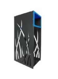 Îlot Tri Flux Aquila personnalisable - 80 L l'unité - design motif roseau - 3 bacs en polypropylène_2