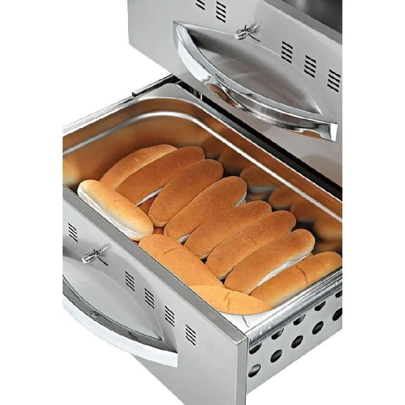 Meuble chauffant inox avec 3 tiroirs GN 1/1 - L 824 mm_2