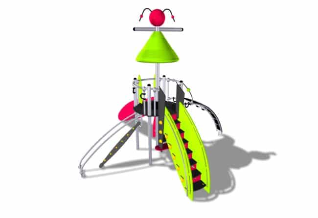 Structure multi-activités métallique Etnik Reine Charlotte - LD1EK0060 - Ludoparc - 2 à 8 ans - Hauteur 4,05m - Inox_2