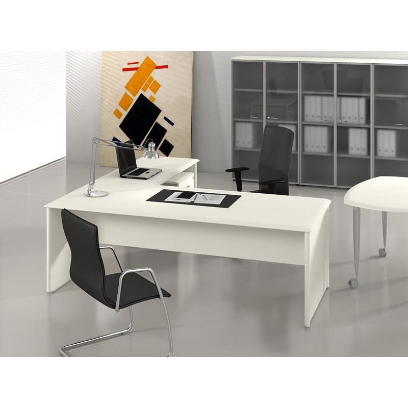 Bureau de direction en bois - FILL EVO - pieds panneaux - LAS - L 180 x 90 cm_2