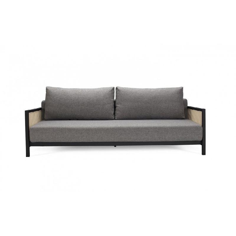 Innovation Living - Canapé design Art Déco Narvi convertible 200x140 cm - Tissu Mixed Dance Grey_2