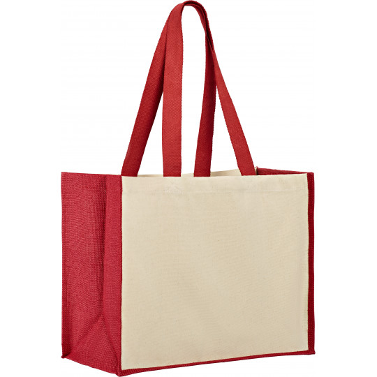 Sac Bi-Matière - Tote bag coton 320grs avec soufflets jute - Sunset SUNSE001/001_2