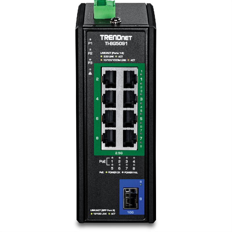 TRENDnet TI-BG5091 Switch PoE++ Rail-DIN industriel 2,5G à 9 ports avec port SFP+ 10G_2