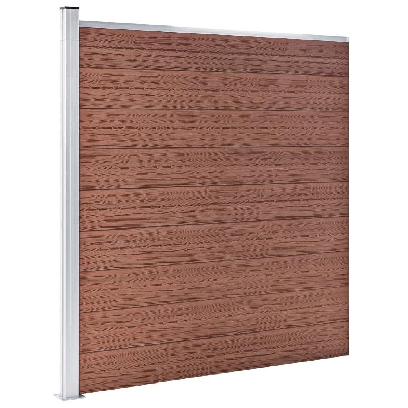 Vidaxl clôture de jardin wpc 1218x186 cm marron 3053212_2