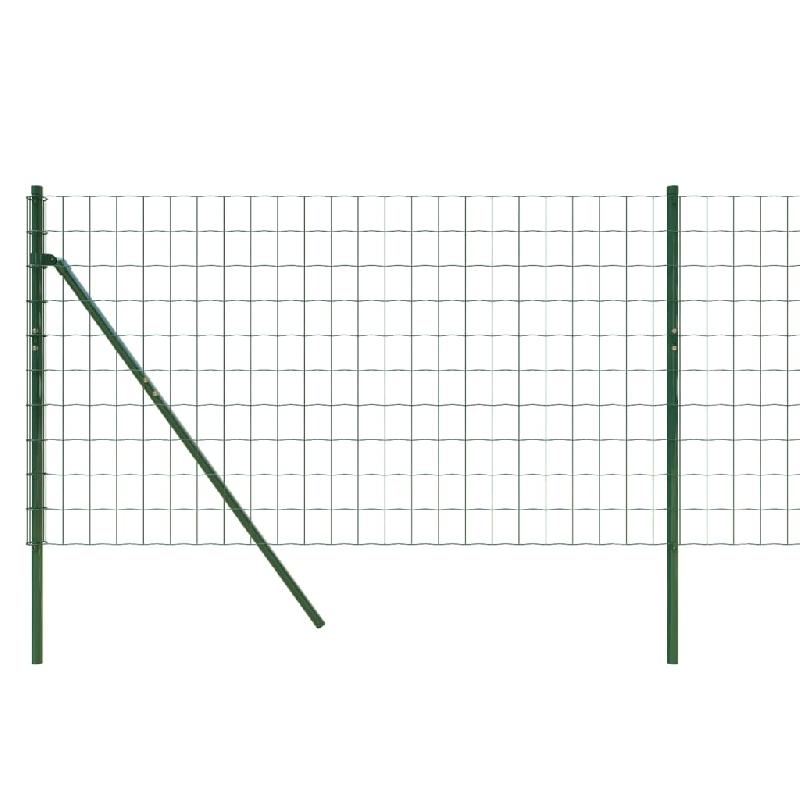 Vidaxl clôture en treillis métallique vert 0,8x10 m acier galvanisé 154064_2