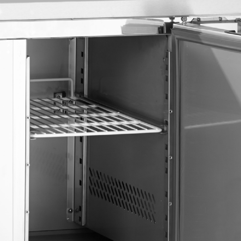 Comptoir à pizza GN1/1 230 L - 2 portes pleines à charnières | Tefcold - GP92_2