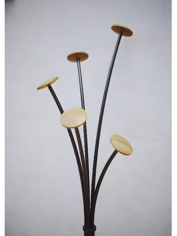 Porte manteau design noir & bois clair FESTY_2