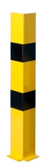 Protection angle FIXE - Tôle épaisseur 8 mm - Peinture poudre époxy jaune avec bandes de signalisation noires - 2 hauteurs : 80cm et 120cm_2