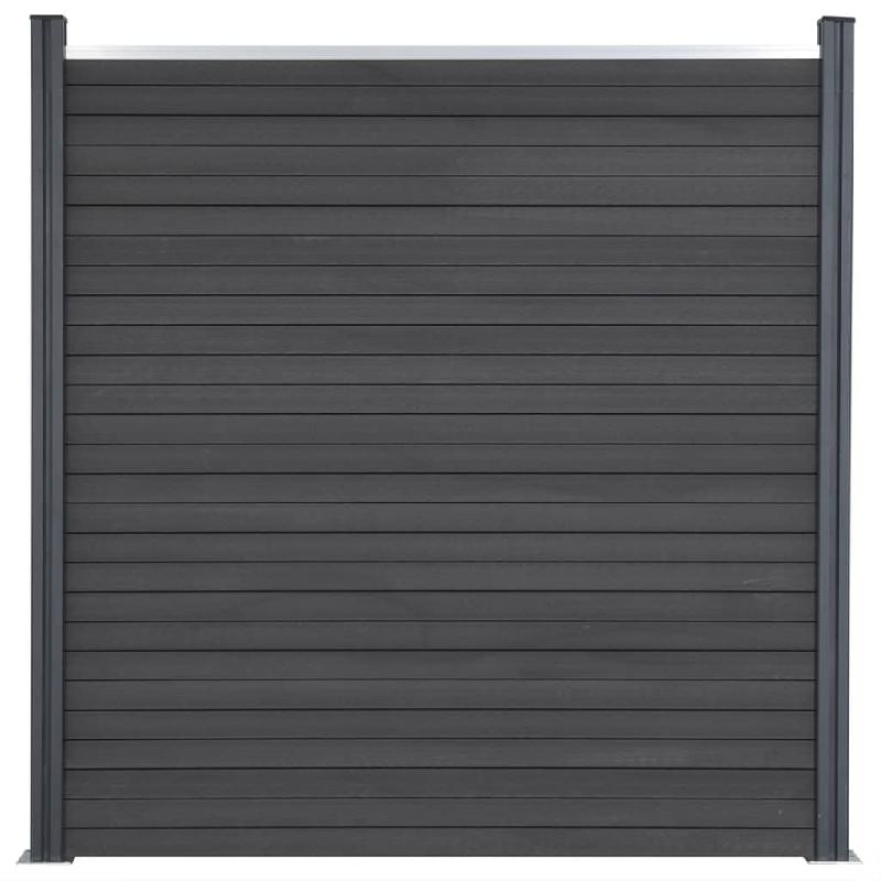 Vidaxl ensemble de panneaux de clôture gris 353x186 cm wpc 3211831_2