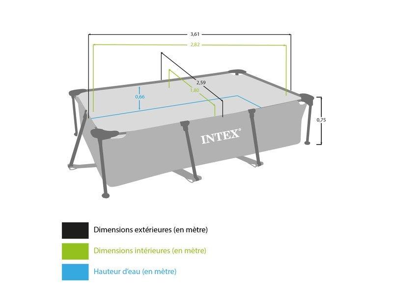 Piscine tubulaire Metal Frame Junior INTEX - 3 x 2 x 0.75m - PVC robuste - Volume 3.8m³ - Garantie 2 ans_2