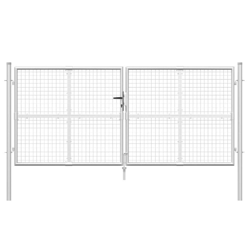 Vidaxl portal de jardin maille argenté 300x175 cm acier galvanisé 154531_2