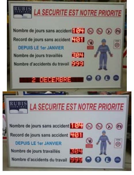Panneau d'affichage de sécurité et gestion de nombre de jours sans accidents dans les entreprises - INTSNBJSA_3