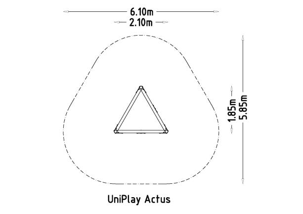 Structure multi-jeux 5 à 12 ans - Uniplay Actus 8009124 - Hags - Poteaux acier PC, fondation à enterrer_2