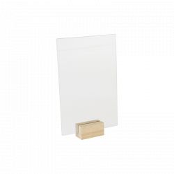 Porte-affiche sur socle bois - chêne brut FSC - vis nylon - Etiq Création - format A4 (21 x 29,7 cm)_2