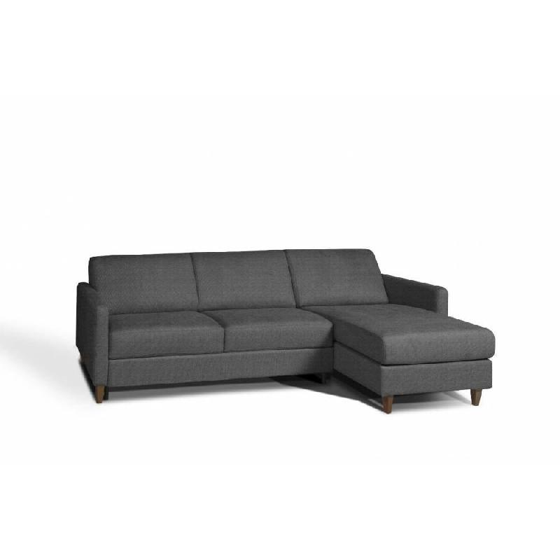 Canapé convertible d'angle Oslo - Matelas 16 cm - Système express - Sommier lattes Renatonisi - Tweed gris graphite_2