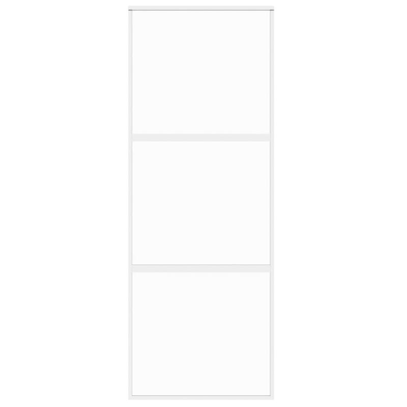 Vidaxl porte coulissante blanc 76x205 cm verre trempé aluminium 155204_2