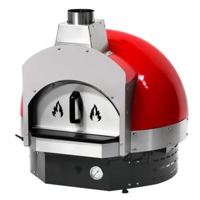 Four à pizza à bois rouge avec support - Ø 700 mm_2