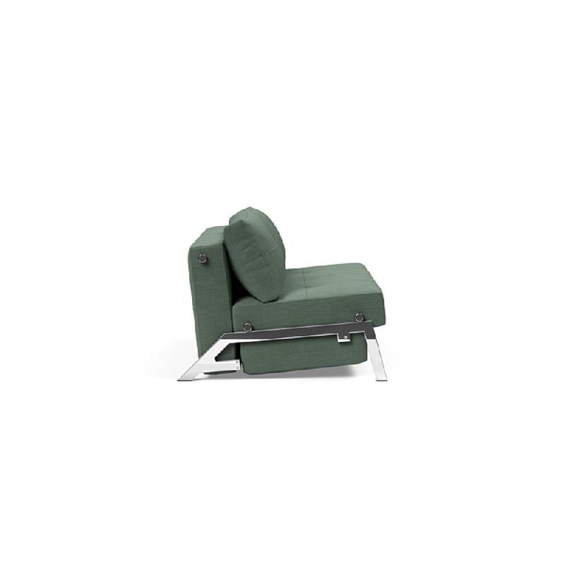 Canapé design convertible Cubed 02 Chrome - Innovation Living - 200x140 cm - Tissu Elegance Green_2