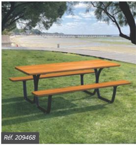 Table de pique-nique PMR - plateau rallonge pour fauteuil roulant - RIGA - acier peint et compact stratifié 18 mm_2