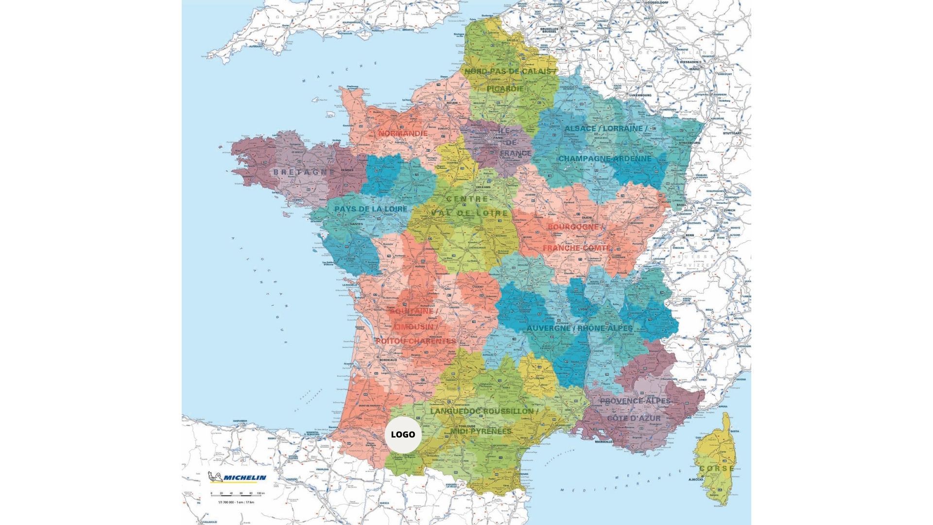 Carte de France Personnalisable - DAP - Partenaire Exclusif Michelin