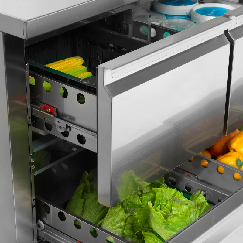 Comptoir pour saladette réfrigéré CK7410 4 portes GN1/1 Inox TEFCOLD_2