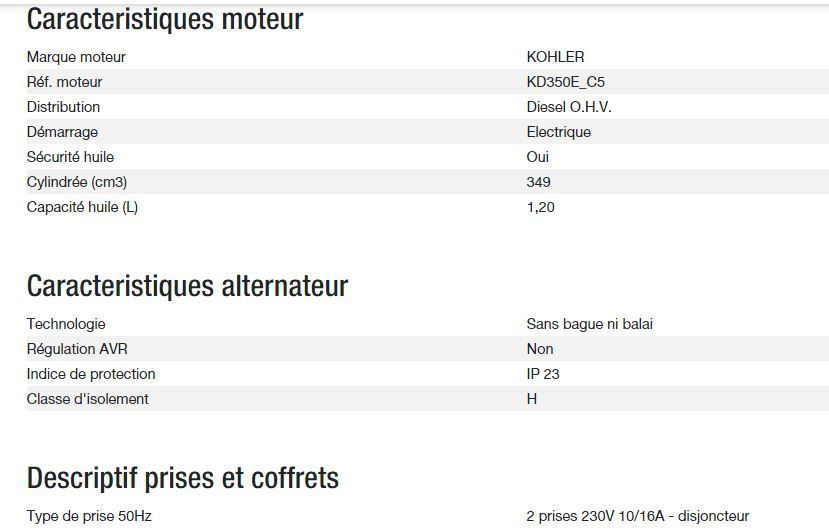 Diesel 4000 E XL C5 - Groupe électrogène Kohler - 3,40 kW - 230V - 50 Hz_2