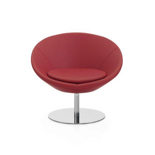 Fauteuil Circle - Collection inspirée des années 60 et 70 - neuf - assise mono-bloque - vérin giratoire - base en acier chromé_2