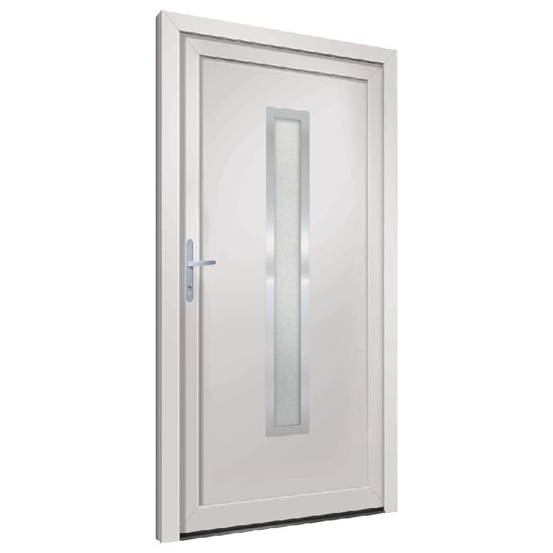 Vidaxl porte d'entrée blanc 98x190 cm pvc 3187886_2