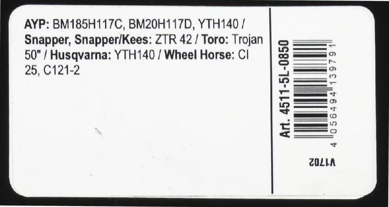 Courroie trapézoïdale X-Grip V - Type 5L850_2