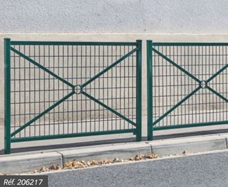 Barrière ORLEANS - Protection pour établissements scolaires et universitaires - Longueur 1470 mm - Cadre simple croix ou grillagé_2