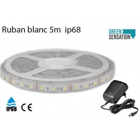 Ruban à LED 5m blanc chaud immergeable IP68 - Transformateur 12V inclus - SMD 5050 - 2000-3000K_2