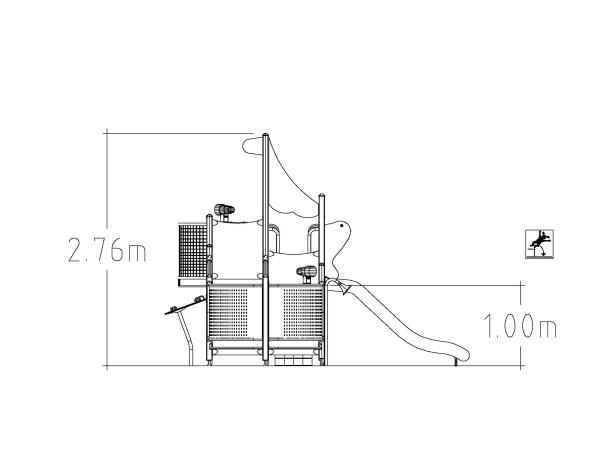 Structure multi-jeux pour enfants 3-5 ans - Unimini Gyro 8047098 - Hags - Poteaux bois / panneaux HPL - Rouge_2