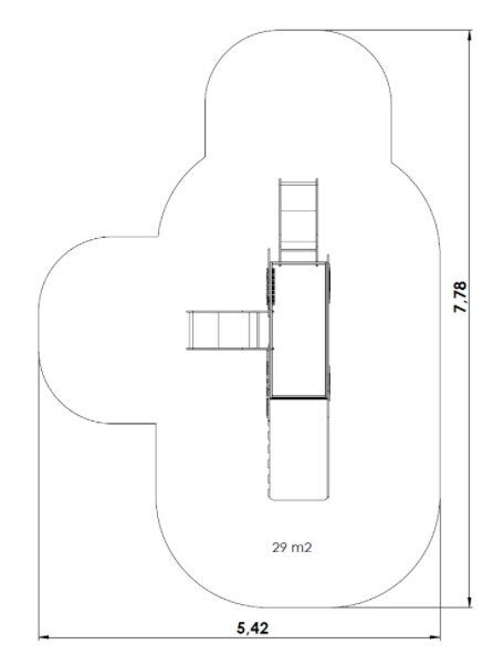 Structure pompier et maisonnette - 2 toboggans en acier inoxydable et PEHD haute qualité - Référence BT12068 - Conforme EN1176_2