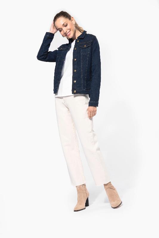 Blouson denim non doublé femme - Réf: K6137 - Kariban - 99% coton denim, aspect vieilli unique_2