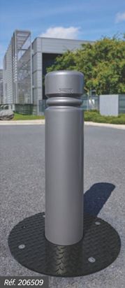 Borne rétractable en acier peint sur zinc avec système de guidage renforcé - Province / Barcelone - serrure clé triangle de 11_2