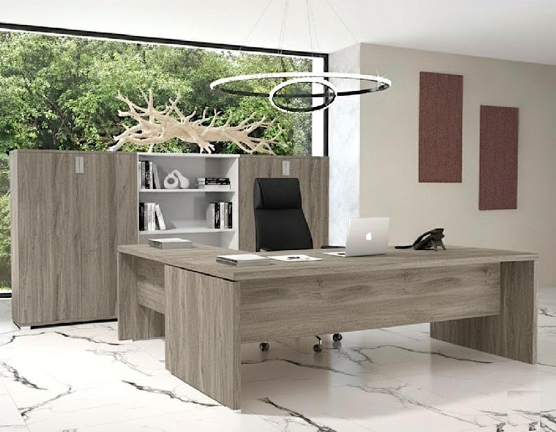 Bureau de direction avec retour TAK - Mobel Linea - 200, Chêne grisé_3
