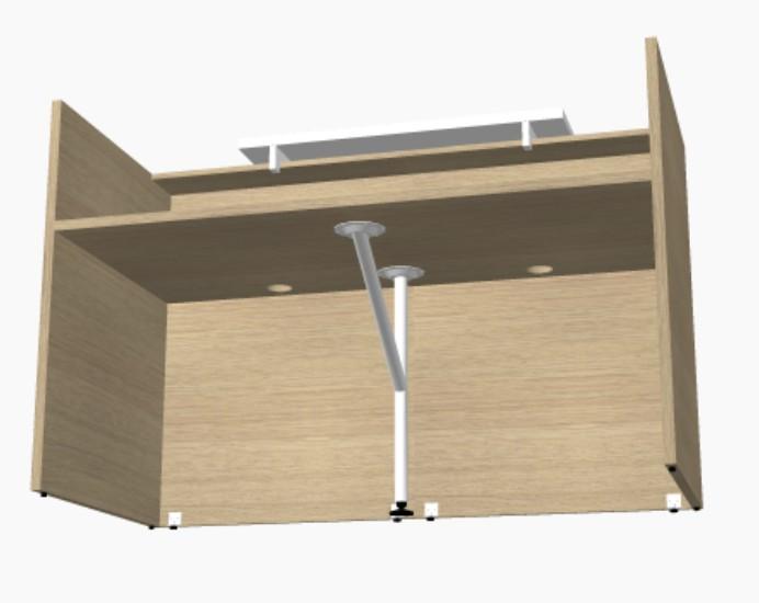 Comptoir d'accueil lumineux pour 2 personnes TERA  - MDD - 246, Noyer Canaletto, Noir_2