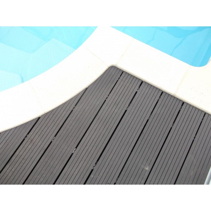Pack 1 m² - Lames de terrasse composite Qualita avec accessoires - Gris carbone - Épaisseur 25 mm - Largeur 14 cm - Longueur 360 cm_2