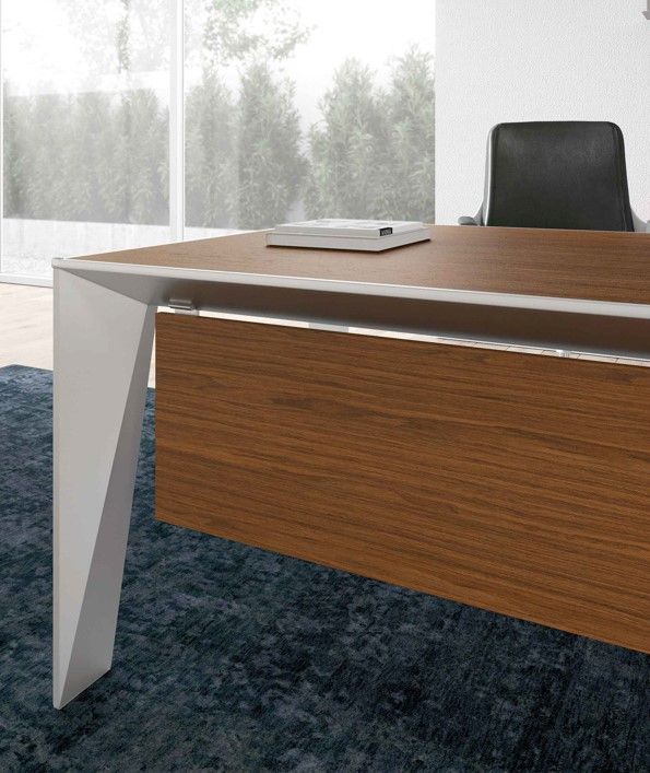 Eracle - Bureaux de direction Alea avec pieds en aluminium et plateaux personnalisables_2