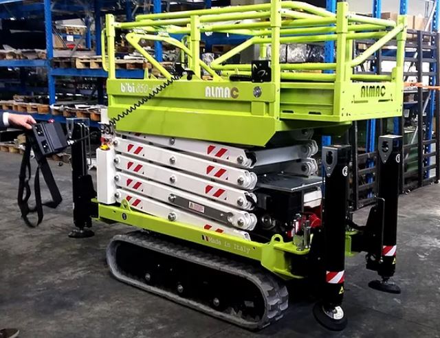 Nacelle plateforme ciseau Bibi 850 HE - Hauteur de travail 8m - Bi-énergie - Chenilles rétractables_2