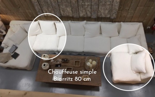 Chauffeuse simple Biarritz 80 cm - Home Spirit - lin haute qualité - structure en hêtre_2