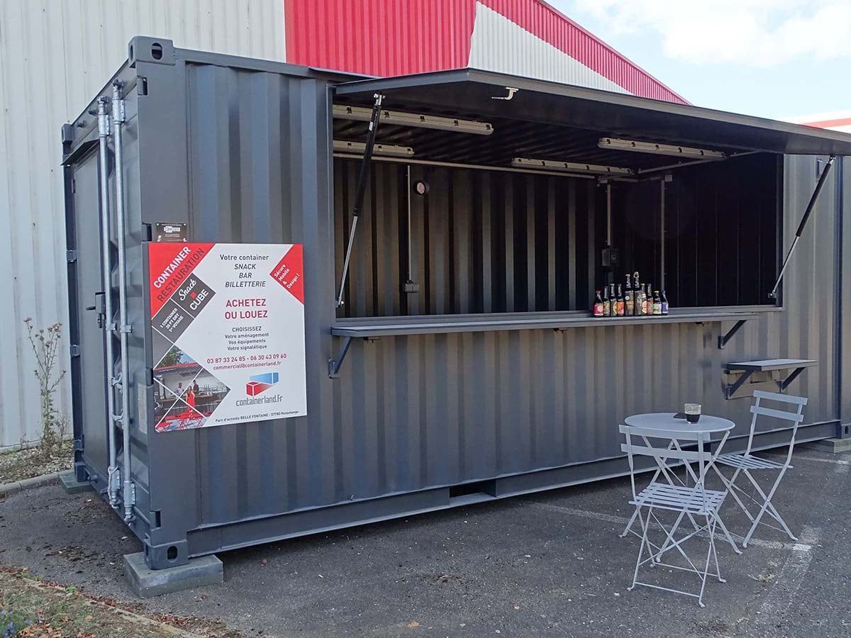 Container aménagé transformable en snack, bar, idéal pour la vente à emporter - Snack' Cube_2