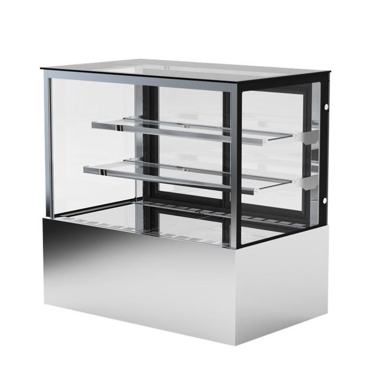 Vitrine réfrigérée pour pâtisserie - 1200 mm - 2 étagères - Inox_2