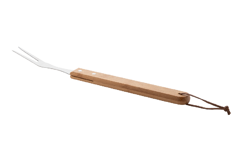 Set BBQ 3 pièces - acier inoxydable avec manches en bambou - dans boîte en papier kraft_2