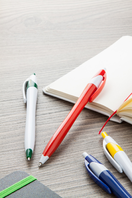 Stylo à bille en plastique - couleur rouge - encre bleue - 7g_2