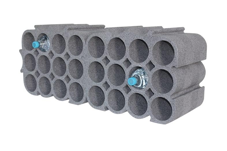 Casier à bouteilles 12 emplacements en polystyrène - empilable et solidaire_2